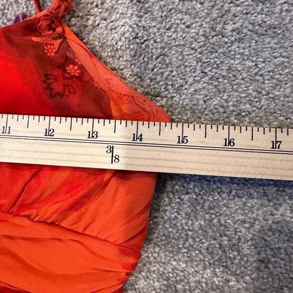 Snap Women's Sleeveless Orange Maxi Dress Size Small Boho Y2K Tropical Beach - Picture 8 of 8